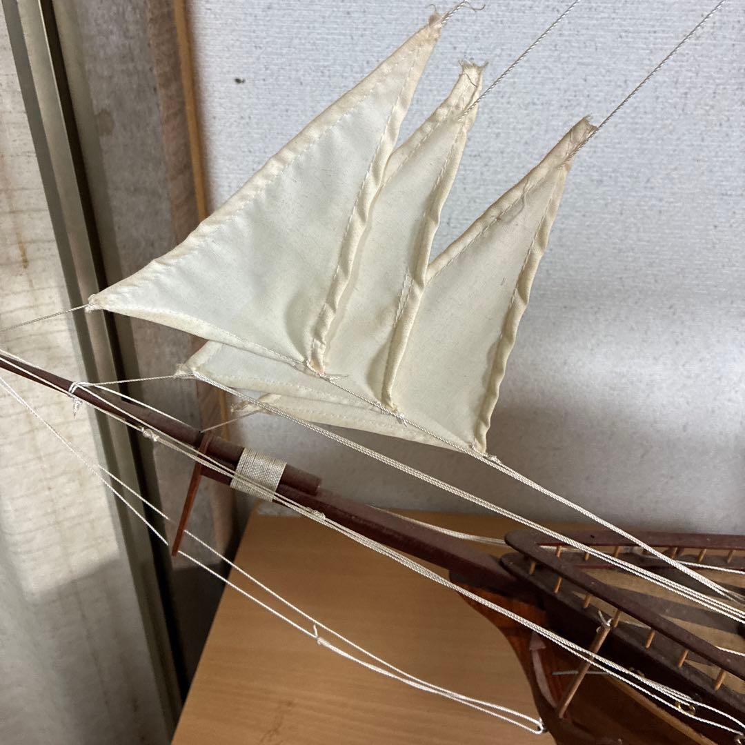 大型 木製 帆船模型 インテリア オブジェ 飾り船 自宅保管品