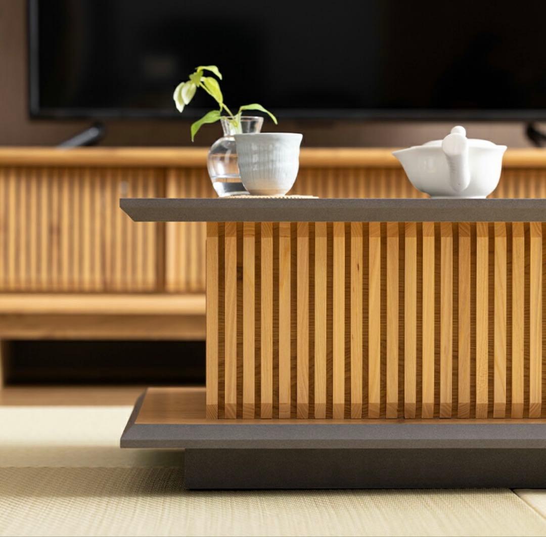 無垢材　和モダン　ローテーブル　収納あり　目立った傷や汚れなし　送料込み