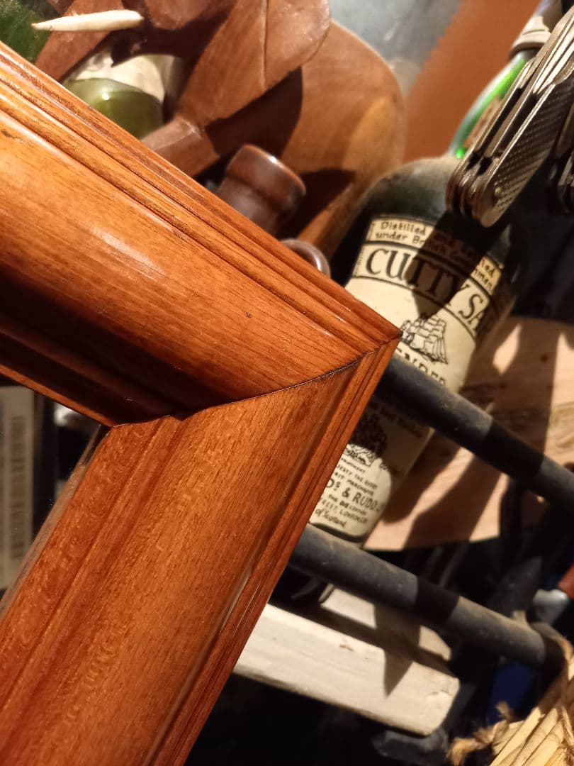 売約済　1970's　欧州　ヴィンテージ　チェリー　ウッド　木製　無垢材　全身鏡