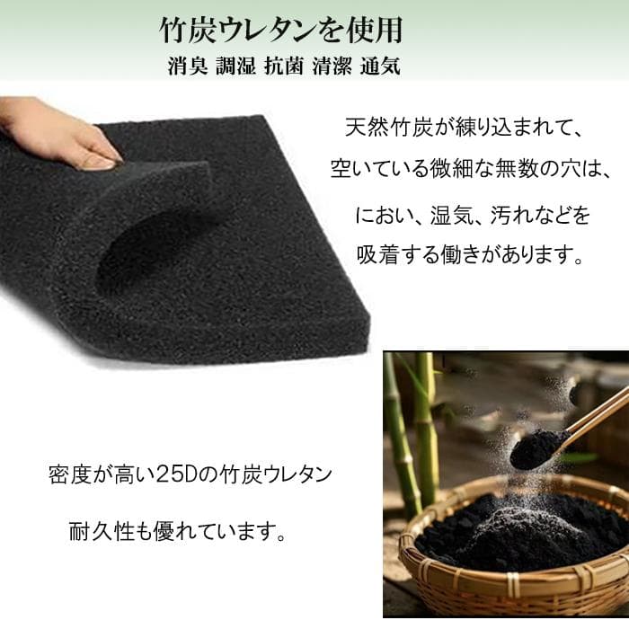 ウレタンマットレス シングル 23cm 竹炭抗菌 通気 3Dセル 体圧 耐久