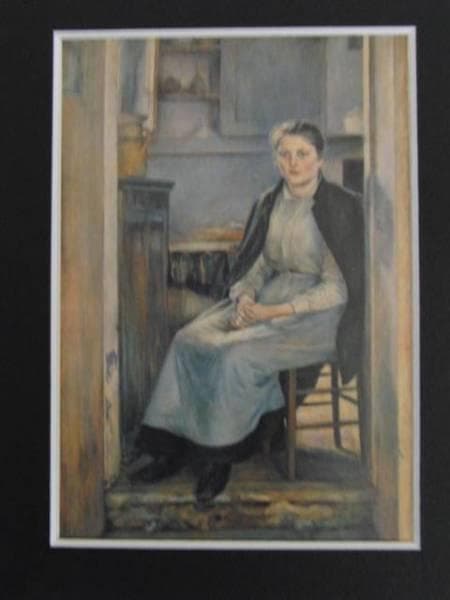 黒田清輝、【婦人像（厨房）】、希少画集画、新品高級額・額装付