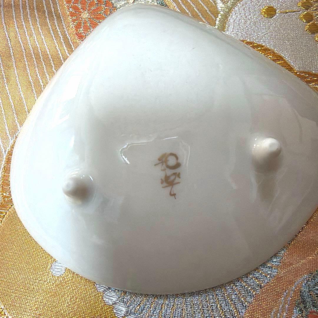 たち吉赤絵　角長皿　貝型金彩　清秀　萬珠 全18客 No.5-12