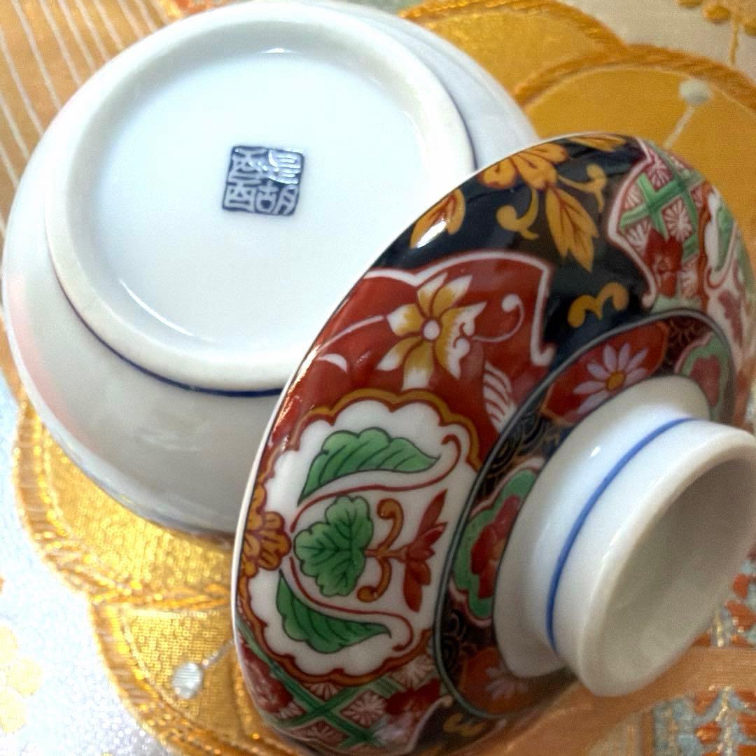 たち吉赤絵　角長皿　貝型金彩　清秀　萬珠 全18客 No.5-12