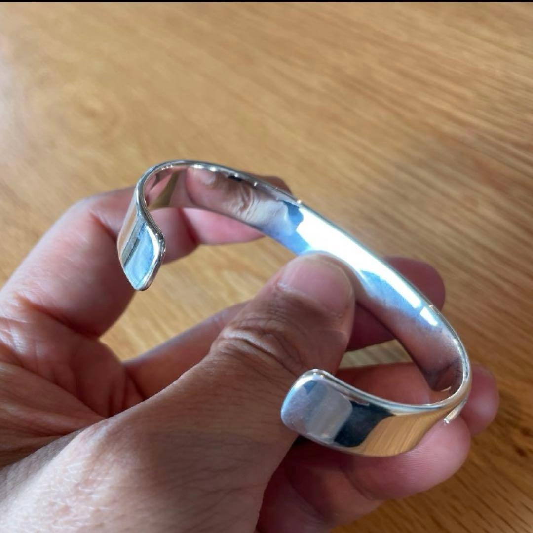 残1 ダブルフェザー ブレス バングル 平打ち Mサイズ ノーブランド キムタク