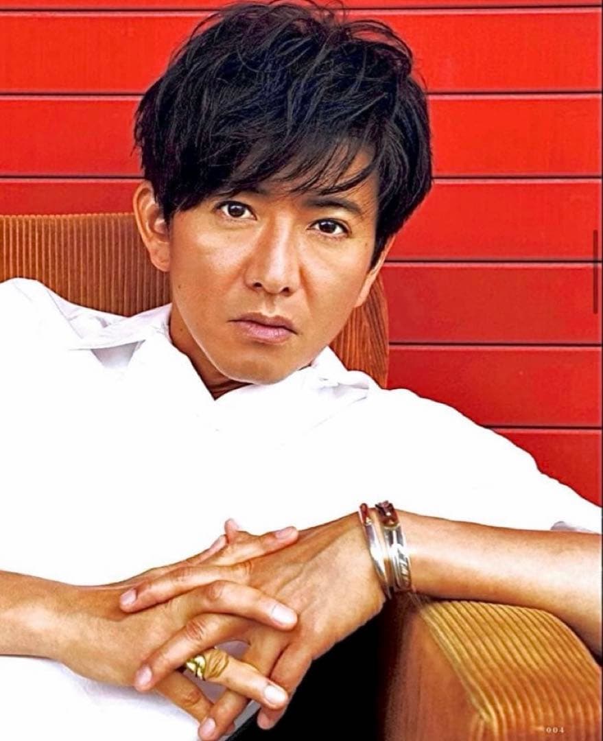 残1 ダブルフェザー ブレス バングル 平打ち Mサイズ ノーブランド キムタク