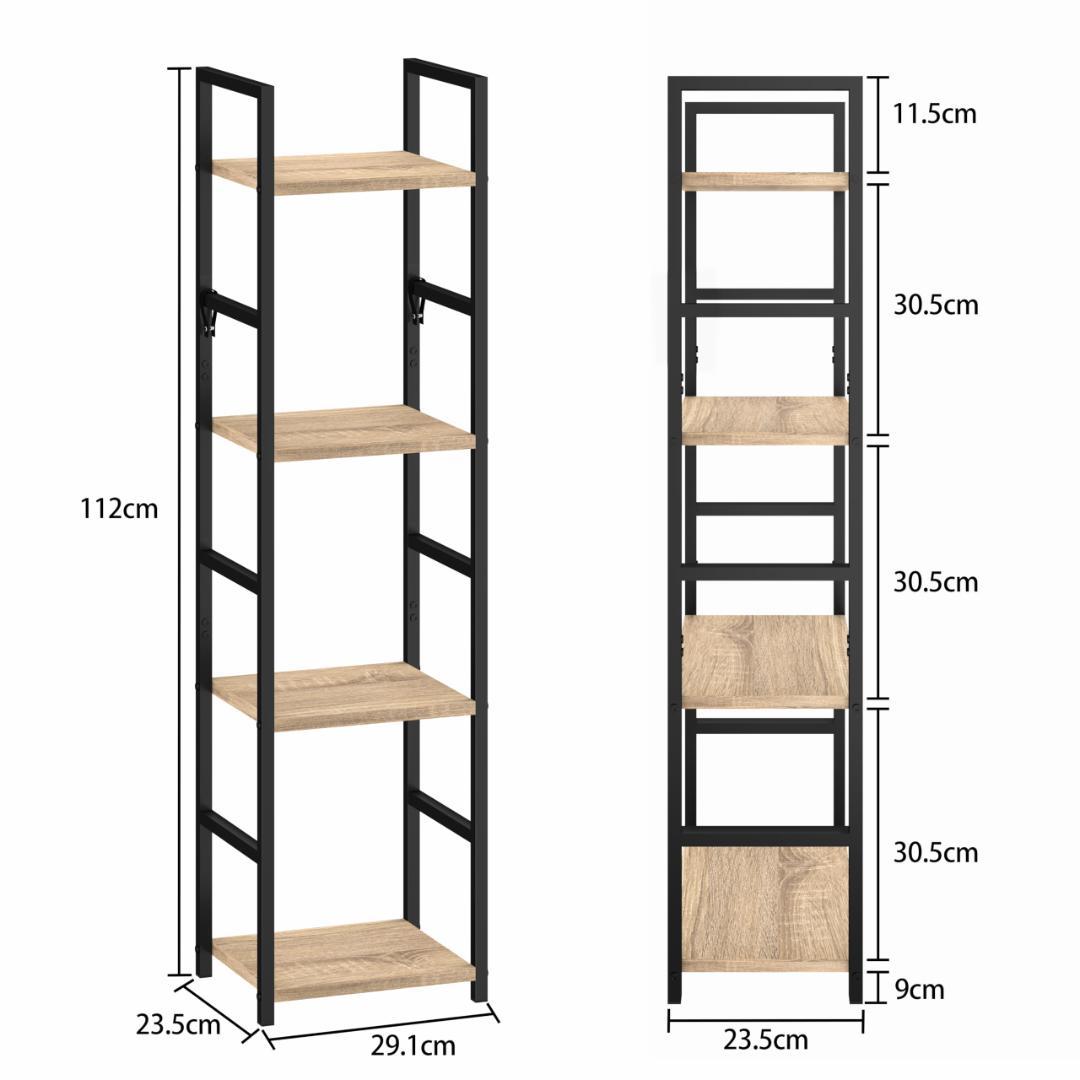 スリム収納 木製棚 スリムデザイン 収納ラック 4段棚