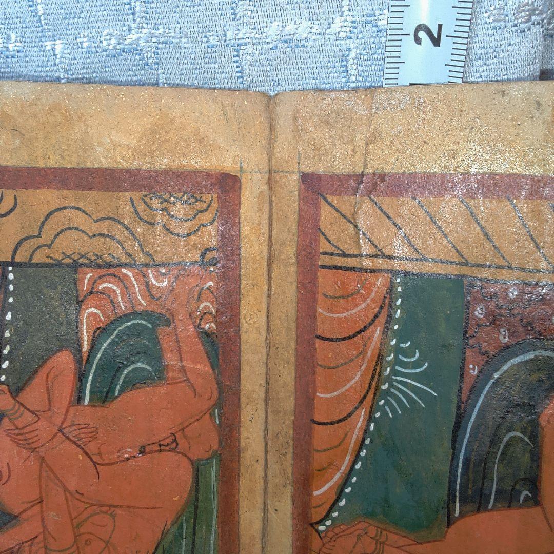 インド？ 春画 シミ・シワ小傷おおいです。イタミおおいです。