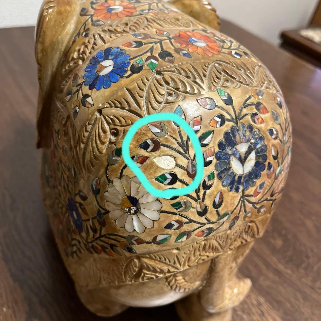 大理石　象の置物