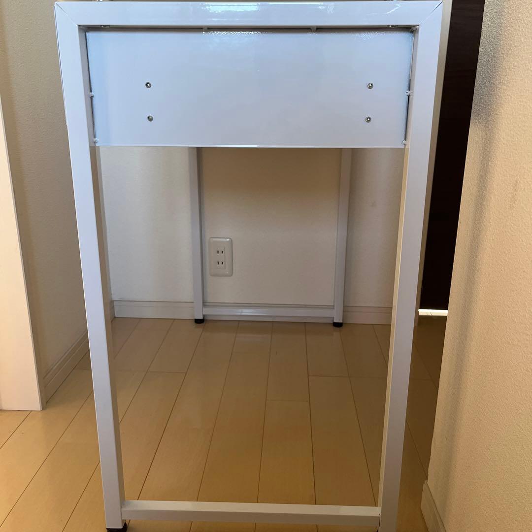 【再値下】ロウヤ LOWYAコンパクトデスク　省スペース　引き出し付 ガラス天板