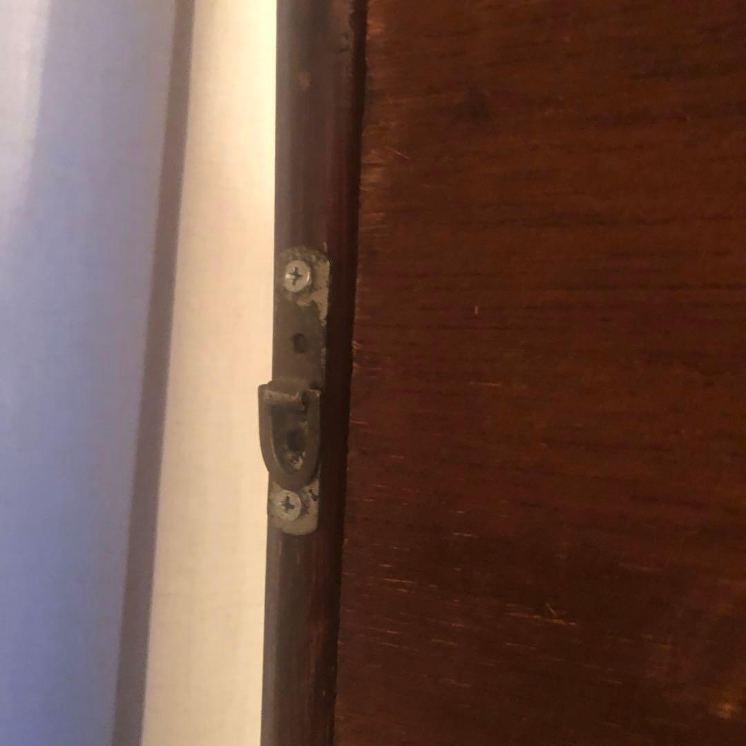 ヴィンテージ　ラタン　ミラー　立て掛け　壁掛け　タオルバー付き　籐　鏡