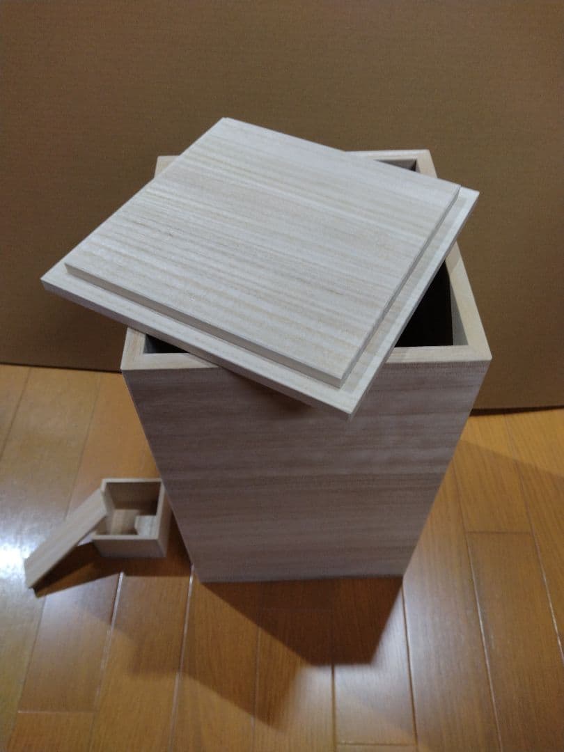 米びつ10キロ用ブレッドケース　欅　升&すりきり板