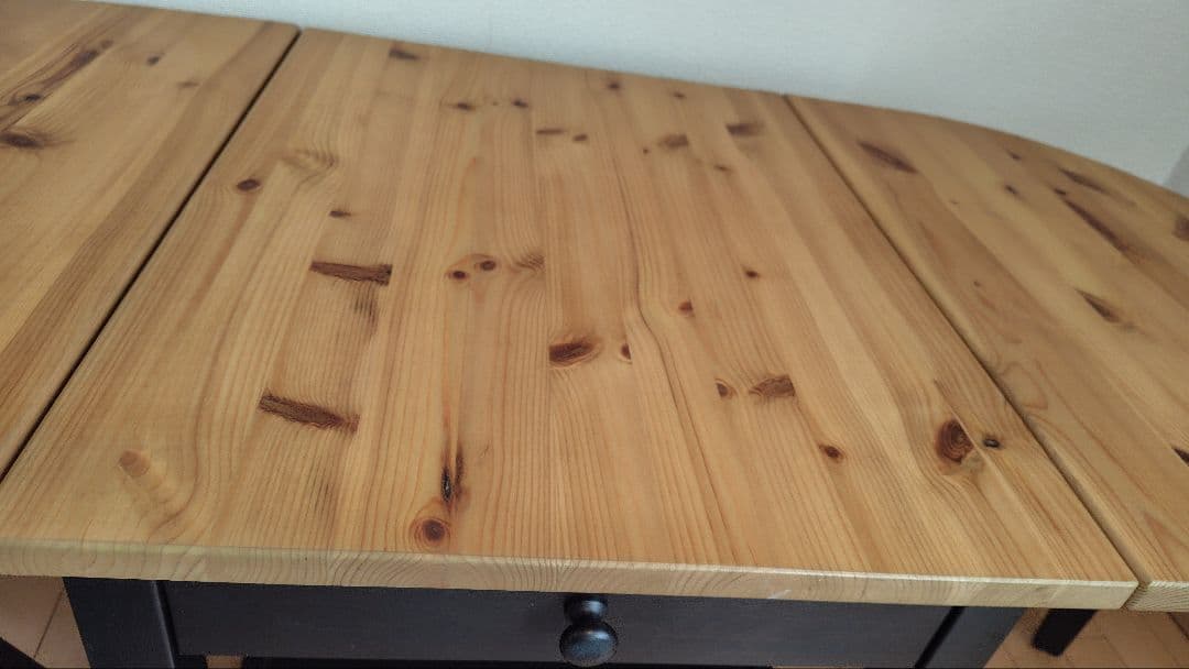 IKEA 折りたたみ式楕円形テーブル 引き出し付き(神奈川直接お渡し可)