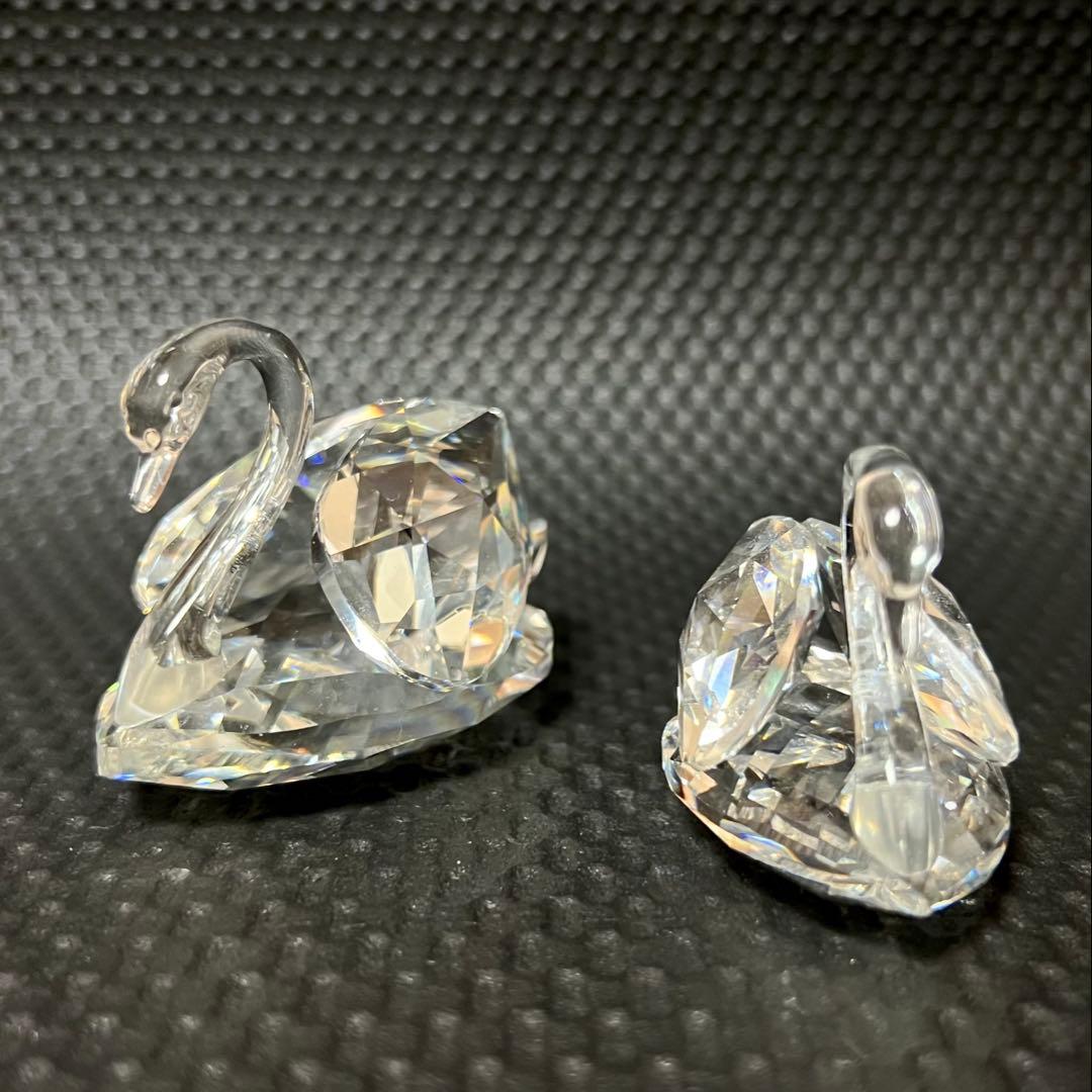 SWAROVSKI/スワロフスキー☆ファセットカット☆クリスタル☆親子スワン