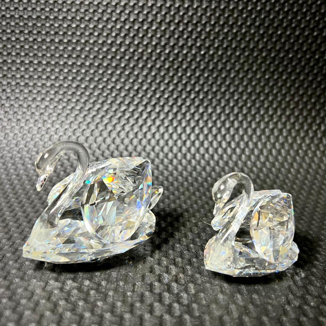 SWAROVSKI/スワロフスキー☆ファセットカット☆クリスタル☆親子スワン