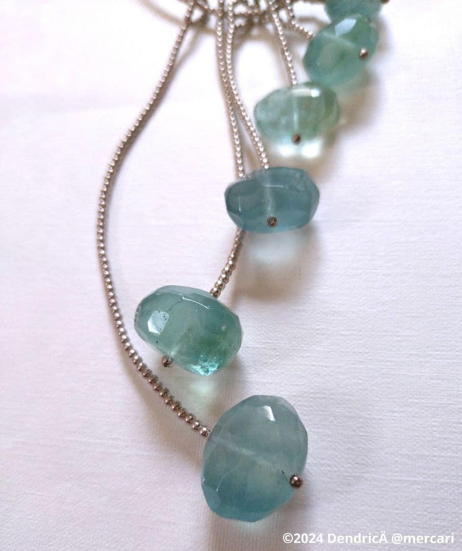 天然石×スターリングシルバー　ネックレス　フローライト　作家物　京都