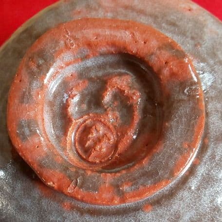 A 127 赤楽窯変茶碗 ・ 佐々木輝男造（共箱付き）