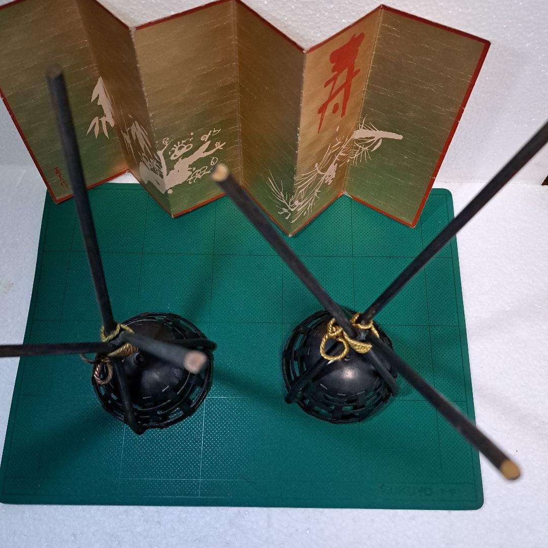 昭和レトロ銅製五月人形篝火