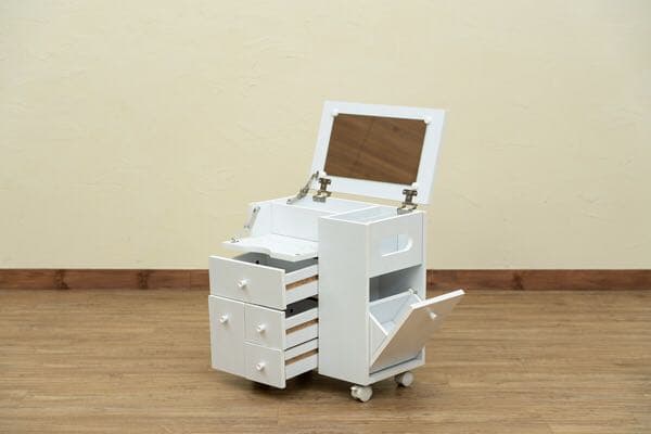 《送料無料》　収納いっぱい　コスメワゴン　ホワイトのみ