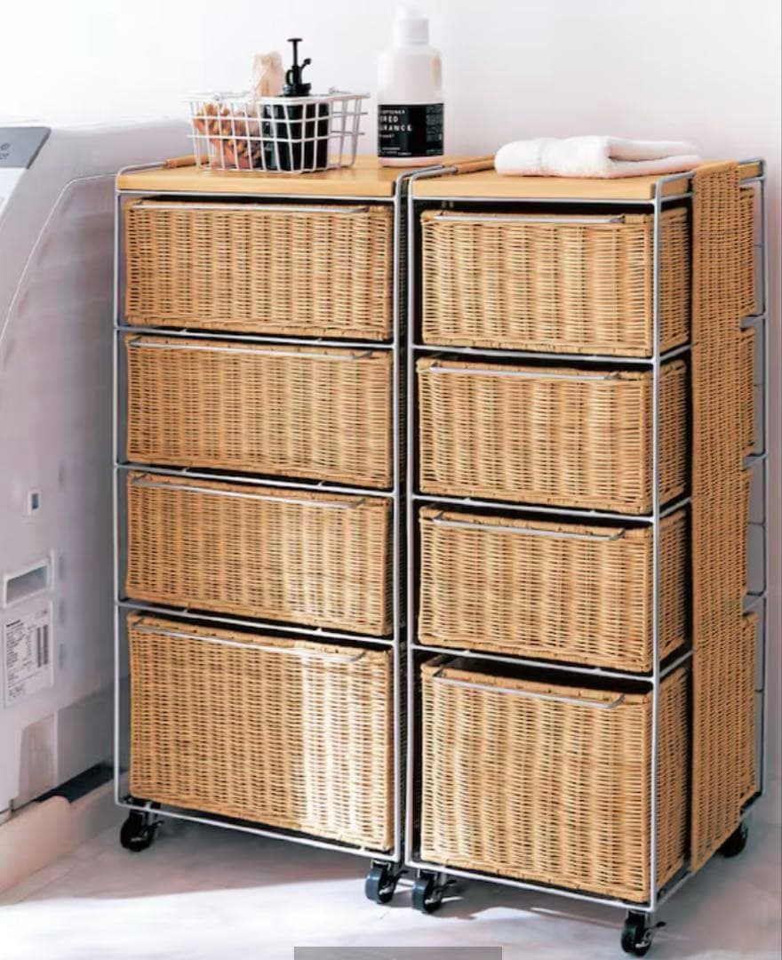 ベルメゾン　ラタンランドリーチェスト　ライトナチュラル Ｄ／６０