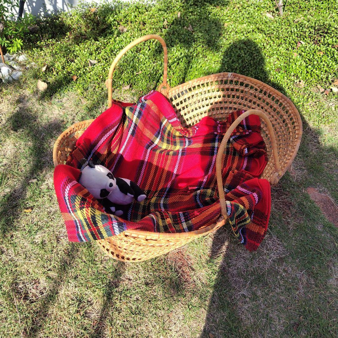 アンティーク ベビーバスケット 昭和レトロ 日本製 ラタン 籐 かご ゆりかご