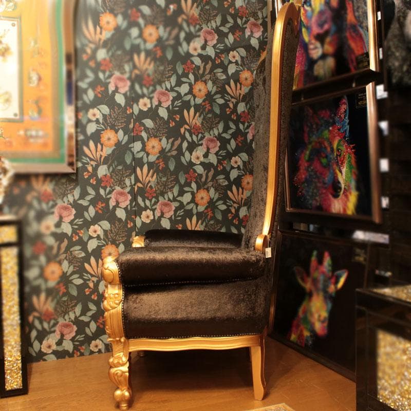 クイーンチェア ソファ ブラック 一人掛け インテリア 682-178