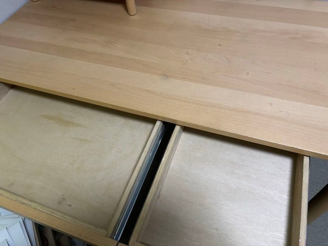 【8/4まで】無印良品　ブナ材デスク・幅１２０ｃｍ　ブナ材デスク用上置き棚付き