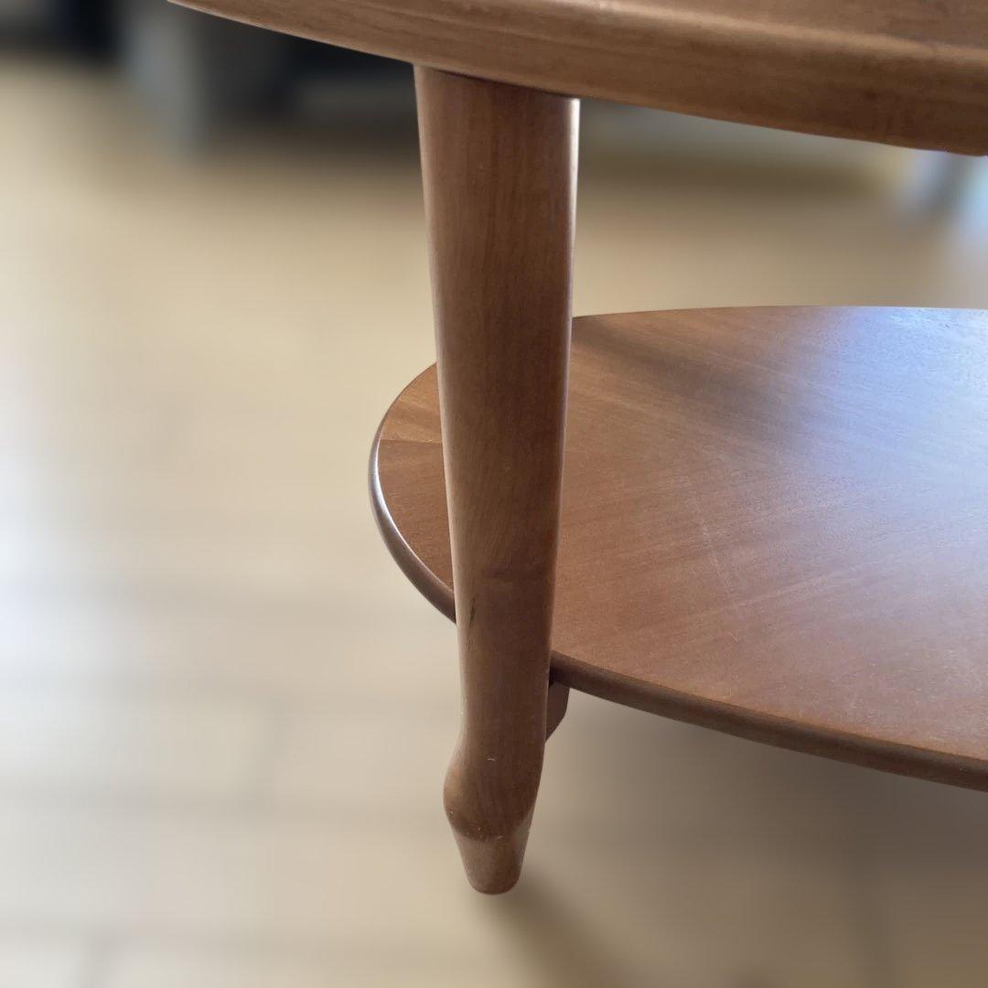 マルニ木工　オーバル　木製ガラステーブル　センターテーブル