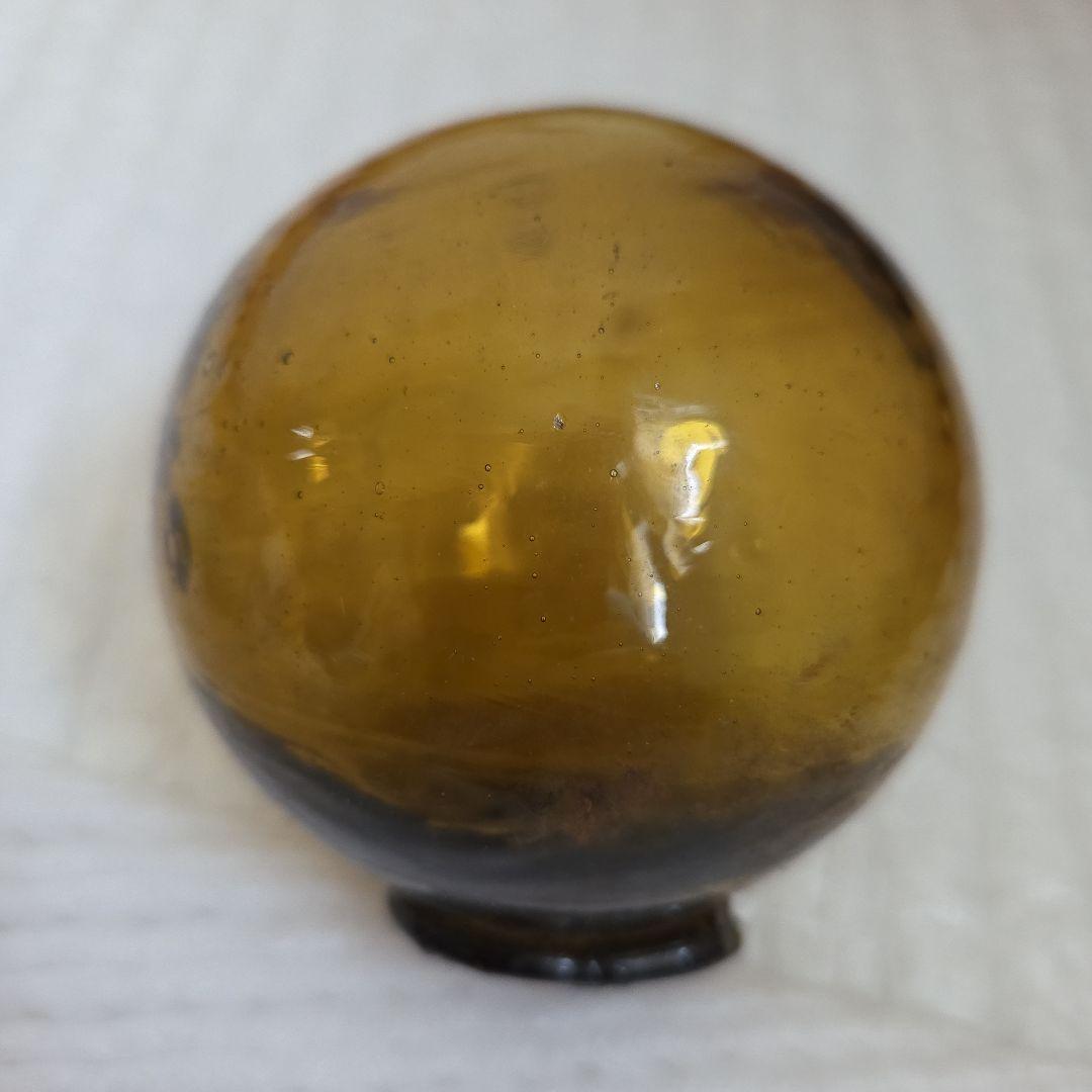 ガラス浮き玉 緑 青ボタン 変型 ☆缶茶