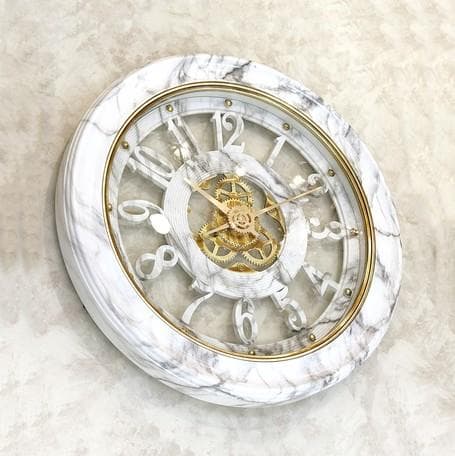 大理石柄 壁掛け時計【無音連続秒針付】ビクトリアンパレス