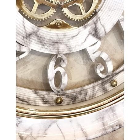 大理石柄 壁掛け時計【無音連続秒針付】ビクトリアンパレス