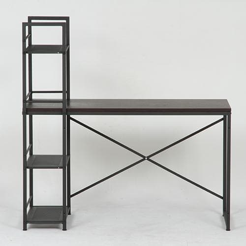 《新品・送料無料》ラック付きデスク ルール 奥行49cm ダークブラウン