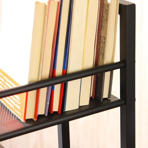 《新品・送料無料》ラック付きデスク ルール 奥行49cm ダークブラウン