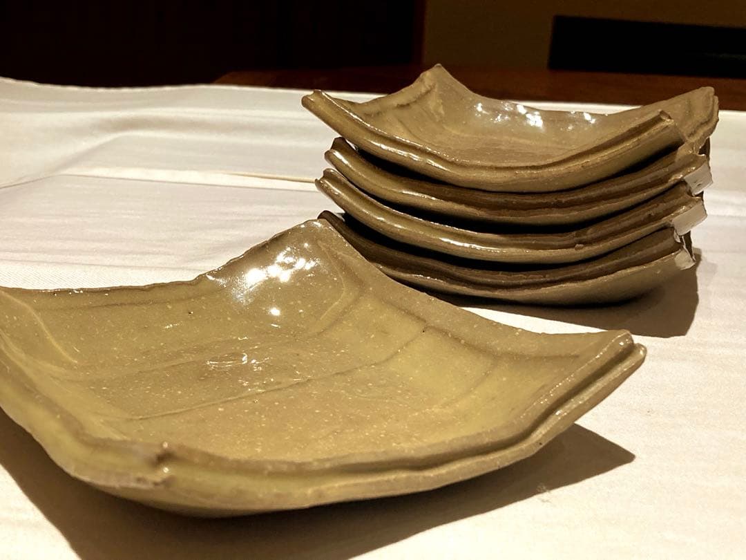 京焼 清水焼 角平皿 5皿セット (13cm×13cm)