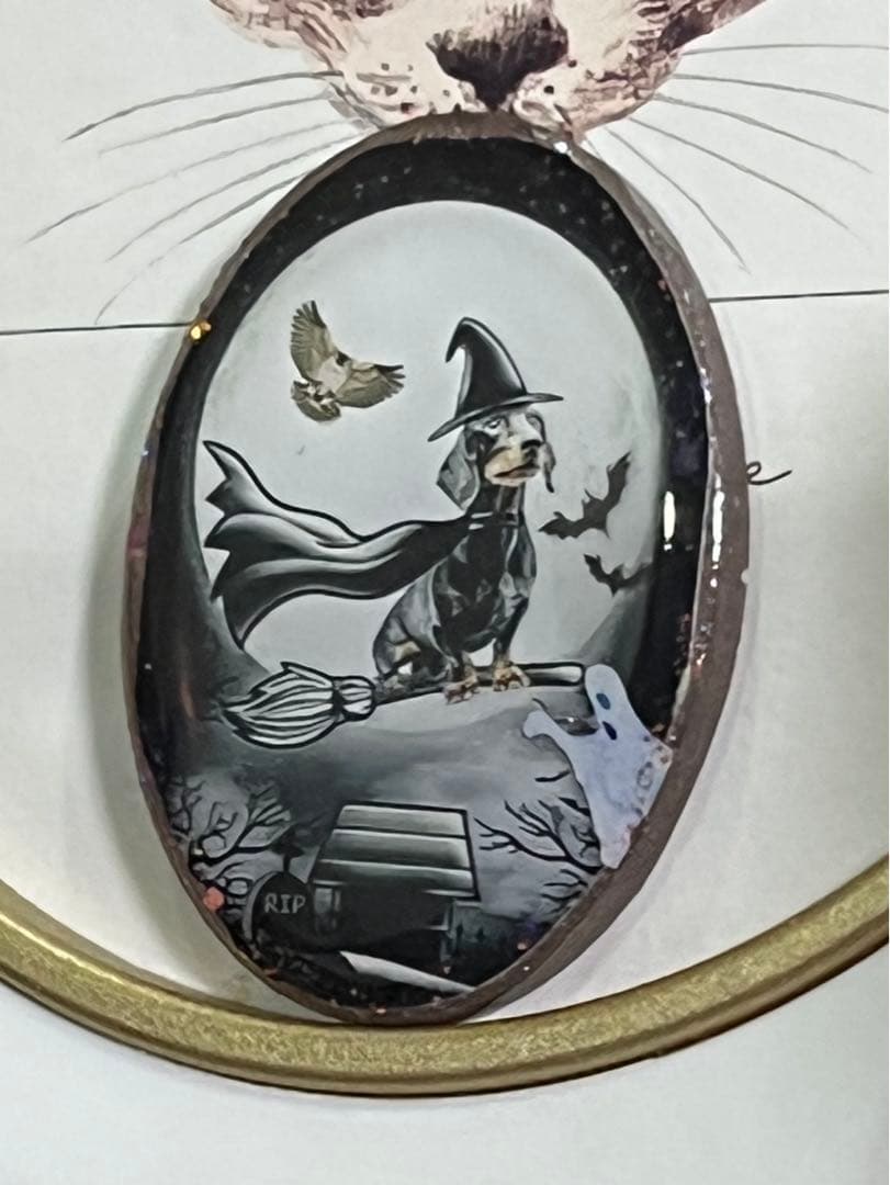 感謝価格(ㅅ´꒳` )ダックスくんホウキで飛ぶ❣️ レジンヘアゴム