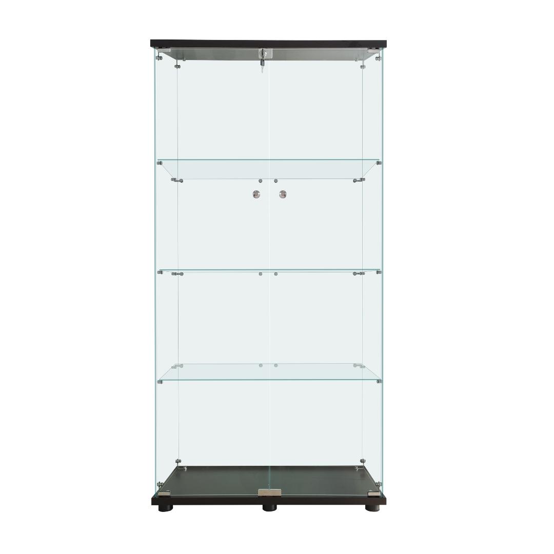 《値下げ》【新品】4段ワイド黒｜ガラスケース｜フィギュア棚 コレクションケース