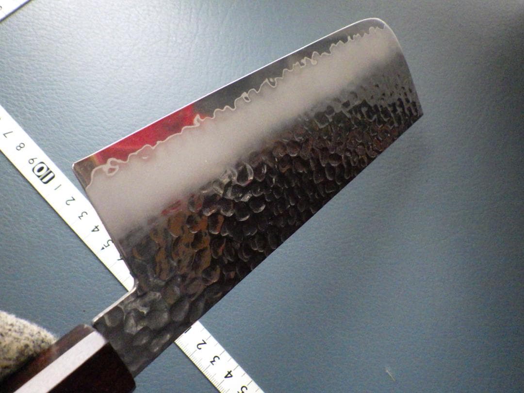 土佐打槌目鍛造★コバルト菜切り包丁★高級紅壇八角柄★