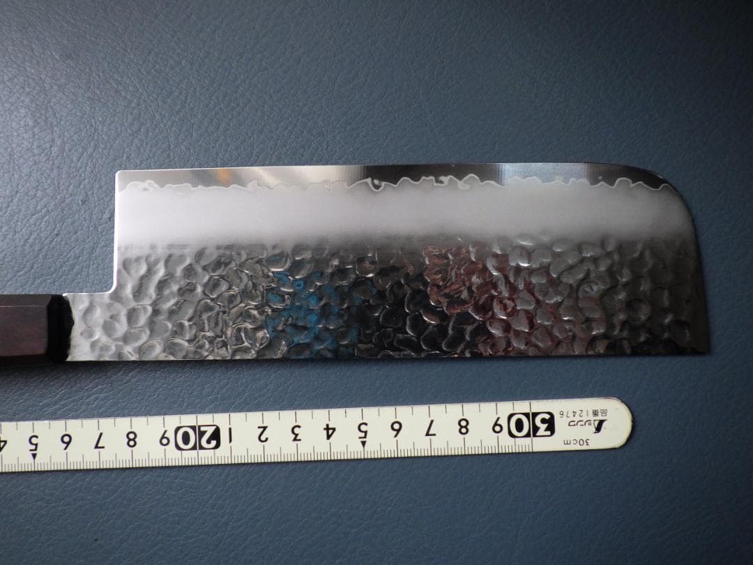 土佐打槌目鍛造★コバルト菜切り包丁★高級紅壇八角柄★