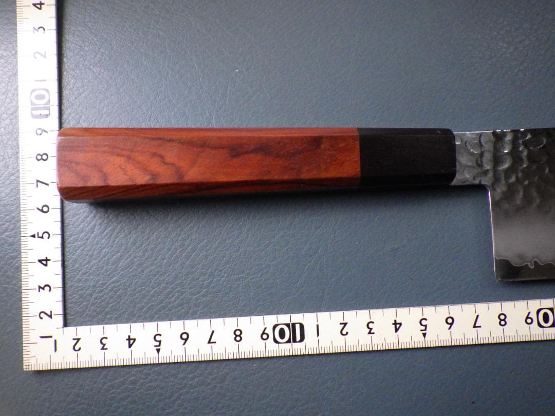 土佐打槌目鍛造★コバルト菜切り包丁★高級紅壇八角柄★