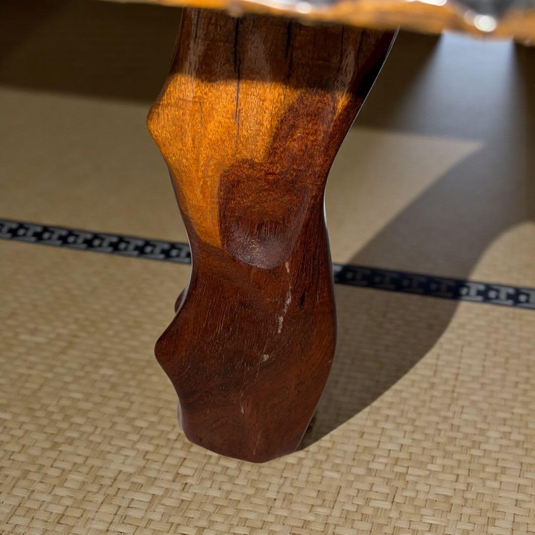 【一点物】花梨 瘤杢 一枚板 座卓｜和室・洋室どちらにも映える高級ローテーブル