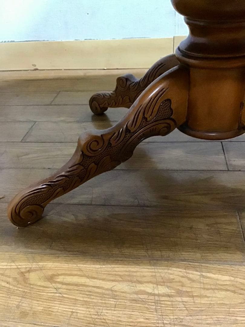 管289☆イタリア製☆アンティーク☆象嵌細工☆センターテーブル☆天板ガラス付き