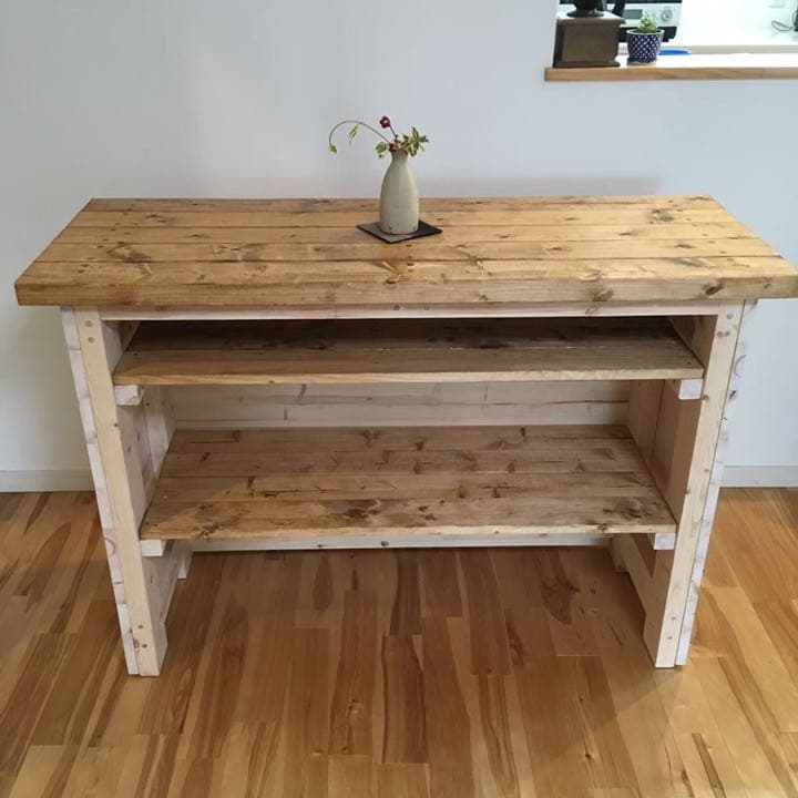 カフェ風　カウンターテーブル カントリー バーカウンター オーダー可能 レジ台