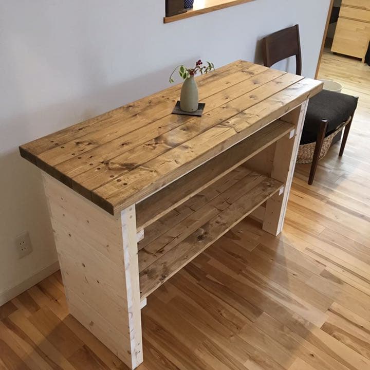 カフェ風　カウンターテーブル カントリー バーカウンター オーダー可能 レジ台