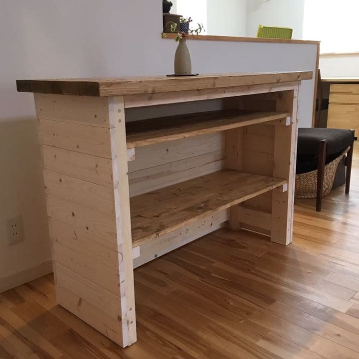 カフェ風　カウンターテーブル カントリー バーカウンター オーダー可能 レジ台