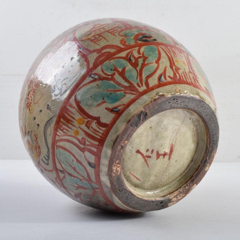 琉球陶器 壺屋焼 小橋川仁王造 神獣山水文 花瓶 共箱 C 8976 - メルカリ