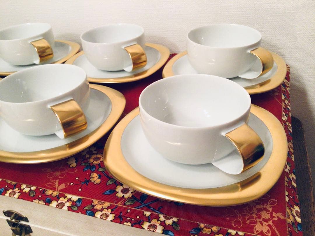 1980s ローゼンタール カップ＆ソーサー スオミ ゴールドライン 6客セット