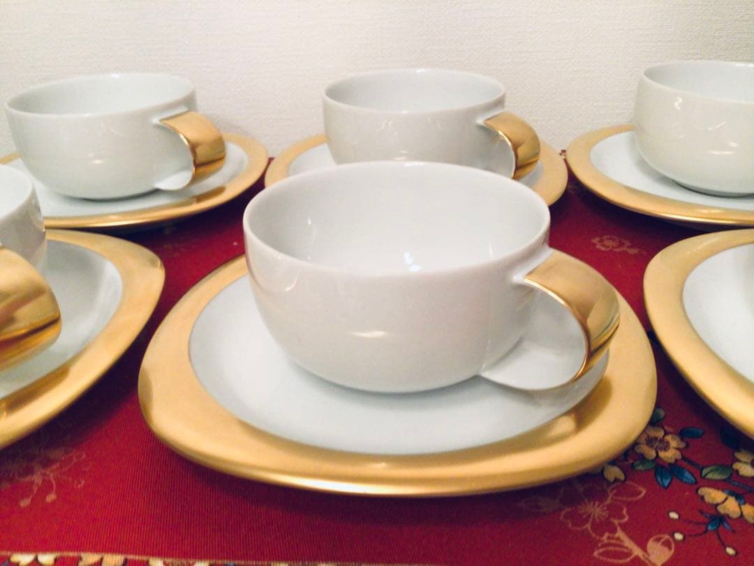 1980s ローゼンタール カップ＆ソーサー スオミ ゴールドライン 6客セット