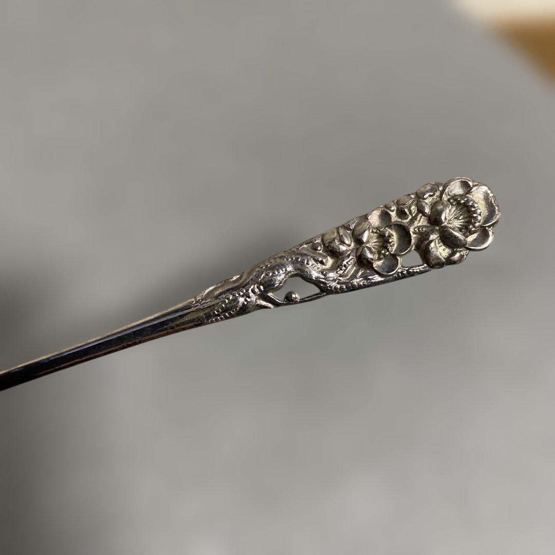 銀製 銀細工 浮彫 スプーンフォーク6本セット 昭和 ヴィンテージ 希少 日本製