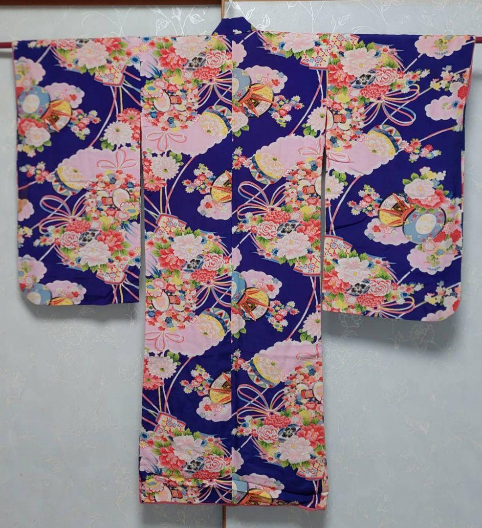 NA918アンティーク子供着物正絹着丈109センチ裄丈52センチ