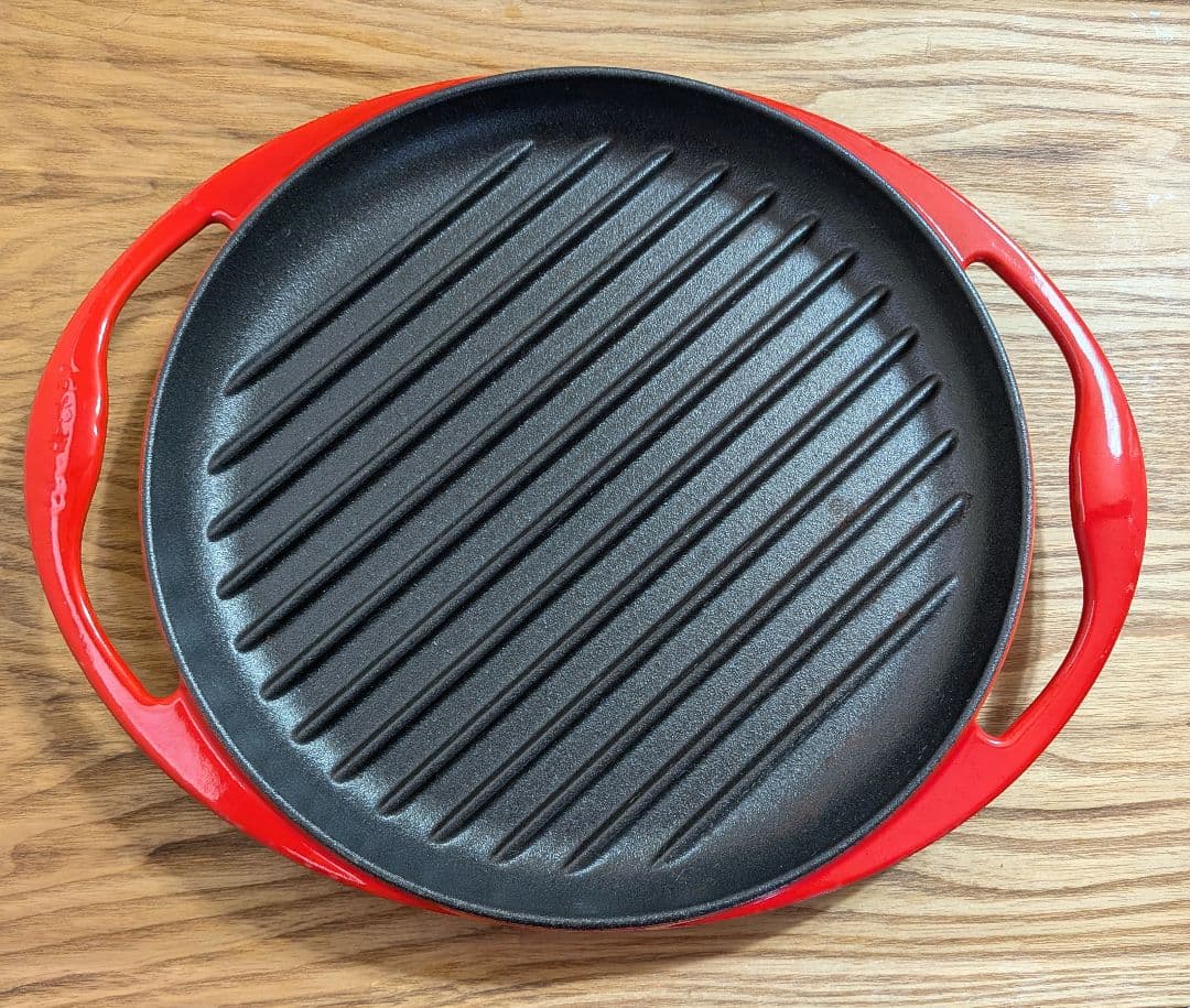 未使用 正規品 ル・クルーゼ ラウンド・グリル 25cm チェリーレッド