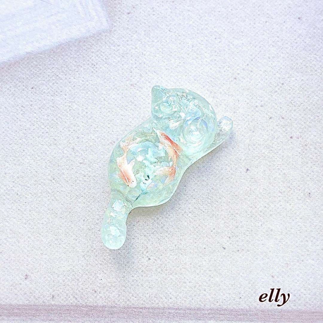 【みゆママ様】1403.琉球ガラス　花火　夏祭り　じゃれ猫　レジン　チャーム